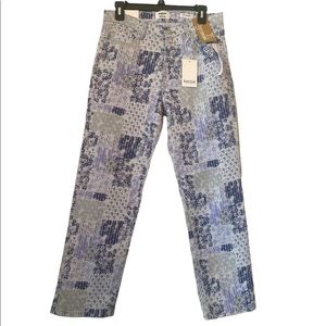 Kensie Vintage Lux High Rise the Straight Patterned Jeans